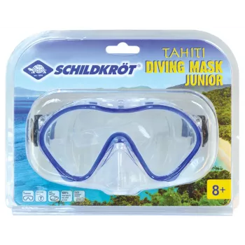 SCHILDKRÖT Junior Dive Mask Tahiti, Dark Blue, Large Field of View, Silicone Mask Body and Head Strap, 1 Piece (940042)