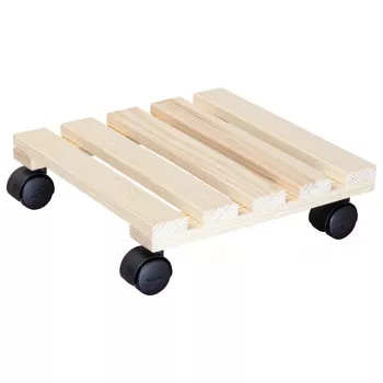 WAGNER design yourself Plant Roller GH0037, Beech Wood, Beige, Square, 29 x 29 x 8.3 cm, 100 kg Load Capacity 20003701