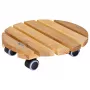 WAGNER Multiroller ERLE Soft Round Ø34cm Plant Roller, Solid Alder Wood, 100 kg, 3 Swivel Castors, Floor-Protecting 20026201