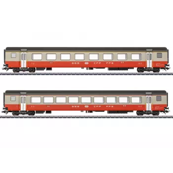 Märklin 42191 H0 2-Piece Set Passenger Coaches Swiss Express of SBB