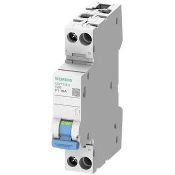 Siemens 5SY1710-2 1-Pole 1A Z-curve MCB with Integrated Auxiliary Switch