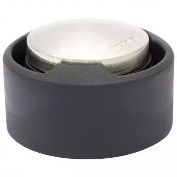 Wagner Design Yourself EH 5171 Door Stop, Zinc Die-Cast with Rubber Buffer, Ø 5 cm, Matt Nickel/Black 15517111