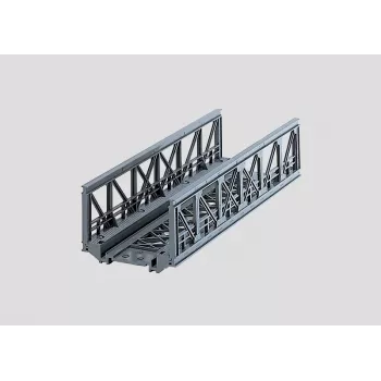 Märklin 07262 Lattice Bridge for HO Model Railways – Grey Plastic Kit for Single-Track Bridge, Length 360 mm