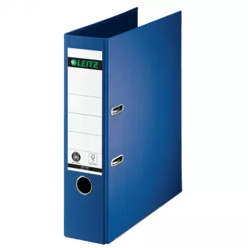LEITZ lever arch file, 180°, A4, 80 mm, blue, rigid board cover with coloured paper lining, 600 sheet capacity, 1 piece (1007-00-68)