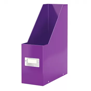 LEITZ Click & Store WOW Magazine Holder A4, Purple Rigid Cardboard with PP Film, Push-Button Assembly, 1 Piece (6047-00-62)