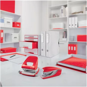 LEITZ WOW elasticated document folder A4, PP-coated cardboard, red, corner elastic, 3 inner flaps, 150 sheet capacity 3982-00-26