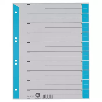 LEITZ A4 Light Blue Cardboard Dividers, 25-Pack, Universal Punching 16523030