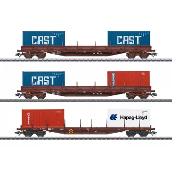 Märklin 47119 H0 3-Piece Container Wagon Set of SNCB