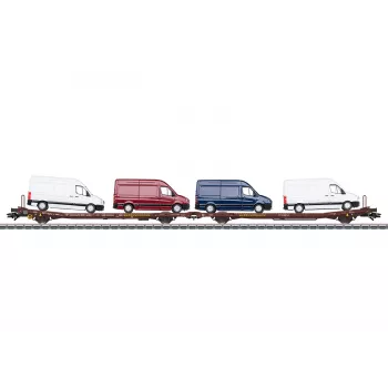 Märklin 47430 H0 Flat Wagon Pair Laads 800B of Transwaggon GmbH
