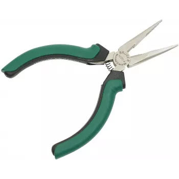 BRÜDER MANNESMANN GREEN LINE needle-nose pliers, 125 mm, straight, tool steel, green/black handle M 1070-4