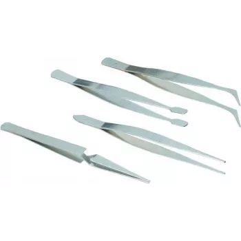 Brüder Mannesmann M 615 Precision Tweezer Set, 4-Piece, Stainless Steel, 110 mm