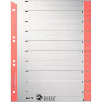 LEITZ A4 Cardboard Dividers, Red, 25 Sheets (16523025)