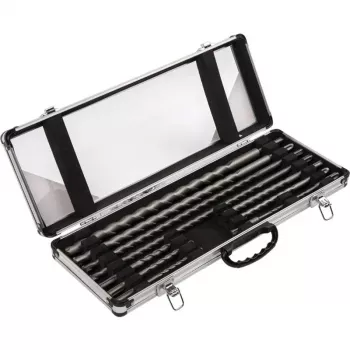 BRÜDER MANNESMANN 11-Piece Stone Drill Bit Set in Case with Viewing Window | Tungsten Carbide Tips | DIN 8039 | M12587