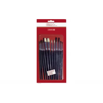 BRUNNEN ErgoLine Brush Set, Sizes 2, 4, 6, 8, 10, 12, 12 Pieces 104893001