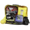 BRÜDER MANNESMANN Car Emergency and Breakdown Kit with Warning Triangle, Warning Vest, First Aid Kit, Tow Rope, Jump Leads, Work Gloves in Neon Yellow Nylon Bag (M01782)