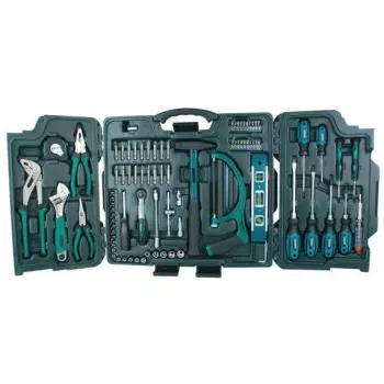 Brüder Mannesmann 89-Piece 1/4 inch Drive Socket and Bit Set with Ratchet, Extensions, and Case 29085