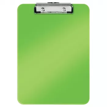 LEITZ WOW Clipboard A4 Polystyrene Metallic Green with Metal Clip, 80-Sheet Capacity 3971-00-54