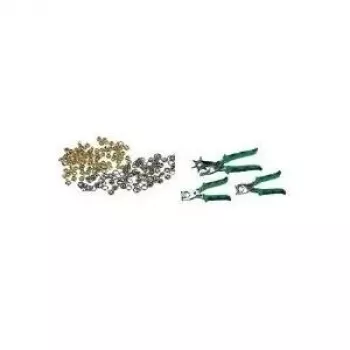 BRÜDER MANNESMANN 128-Piece Punch and Eyelet Pliers Set with Revolving Punch Pliers and Snap Fastener Pliers 10993