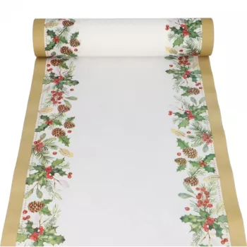PAPSTAR Table Runner Mistletoe and Pine Cone 37231 Multi-Coloured 40 cm x 24 m