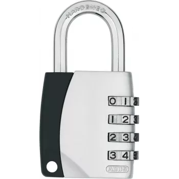 ABUS 155/40 Combination Padlock 4-Digit Adjustable, Aluminium Body, Hardened Steel Shackle, Silver ABVS30890