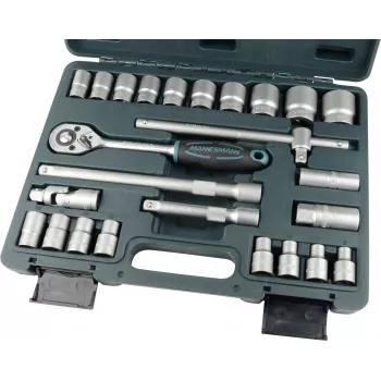 Brüder Mannesmann 25-Piece Socket Set 1/4 inch Drive M29080