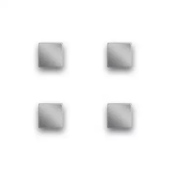 Zeller Magnet Set Cubes 4-Piece Grey Ferrite 10mm Office Magnets 11190