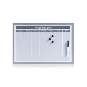 ZELLER Planning Board 60 x 40 cm Magnetic Whiteboard with Aluminium Frame 11515