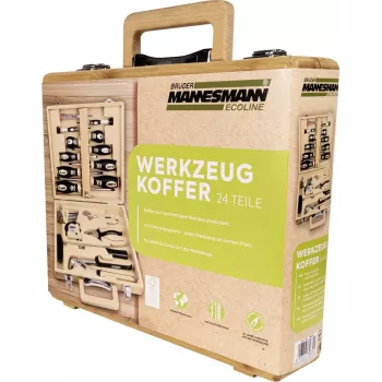 BRÜDER MANNESMANN MAN 29001 24-Piece Tool Set in Bamboo Case M29001