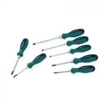 BRÜDER MANNESMANN 7-Piece Screwdriver Set with Slotted, Phillips and Voltage Tester (11115)