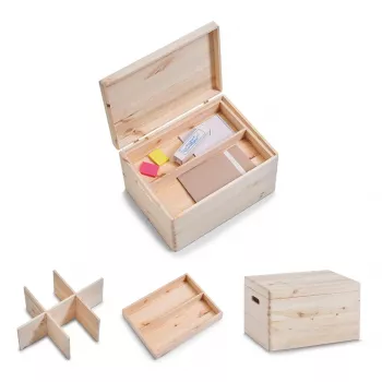 Zeller 13327 All-Purpose Box Set with Lid, 3-Piece, Softwood