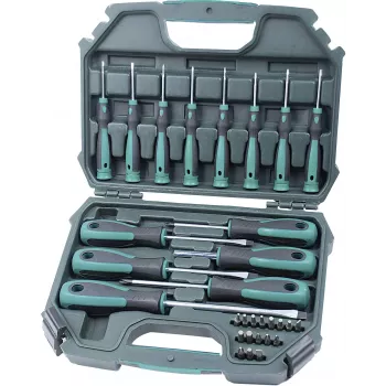 Brüder Mannesmann M11850 30-Piece Tool Set in Blow-Moulded Case | Chrome Vanadium Steel | Household & DIY