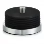 Zeller Present Glass Coaster Set, Stainless Steel/Silicone, 6 cm Ø10 cm, Black, 7-Piece (27224)