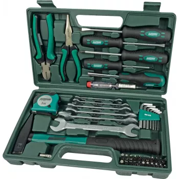 BRÜDER MANNESMANN 47-Piece Tool Set in Plastic Case | Screwdrivers, Pliers, Hammer, Bits, Spanners | Household & DIY 29032