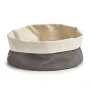 Zeller Bread Basket 18006 – Foldable Fabric Basket with Metal Frame, Grey, 20 x 20 x 7 cm
