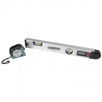Brüder Mannesmann Digital Angle Finder with Spirit Levels, 400 mm, LCD, 0-220°, 0.1° Resolution, Aluminium (M81230)