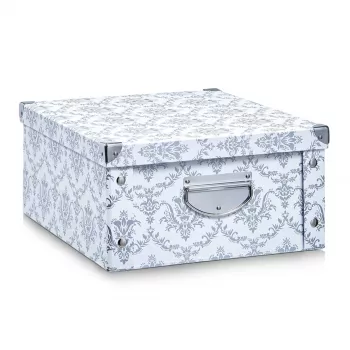Zeller 17973 Storage Box Vintage, 40 x 33 x 17 cm, Cardboard, White