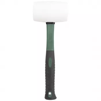 BRÜDER MANNESMANN Rubber Mallet 700 g, Natural Rubber Head, Fibreglass Handle Black/Green, 1 Piece (M76570)