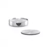 Zeller Present Stainless Steel Coaster Set, Silver, 7 Pieces, 10 cm 27239