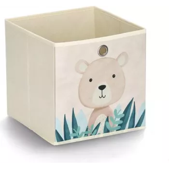 Zeller Present 14479 Freestanding Toy Storage Basket Cube Beige Multi-Coloured