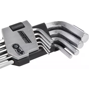 BRÜDER MANNESMANN T-Profile & Hexagon L-Key Set, 18-Piece, Chrome Vanadium Steel, Matt Chrome-Plated 18170