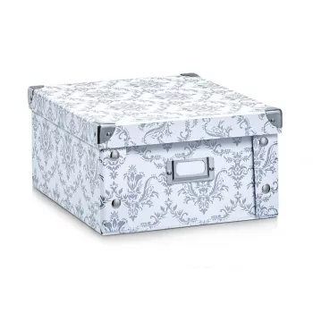 Zeller 17972 Vintage Storage Box, 31 x 26 x 14 cm, Cardboard, White