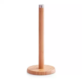ZELLER Bamboo Kitchen Towel Holder Stand, Natural, Freestanding Paper Roll Holder 25283