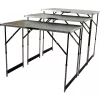 BRÜDER MANNESMANN M70113 Multifunction Folding Table Set, 3-Piece, MDF E1 Tabletop 2.7 mm, Aluminum Frame, Silver/Grey