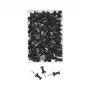 WEDO 54 201 Black Push Pins, 100 Pieces, 12 mm Pin Length, 10 mm Head Diameter, Clear Plastic Box