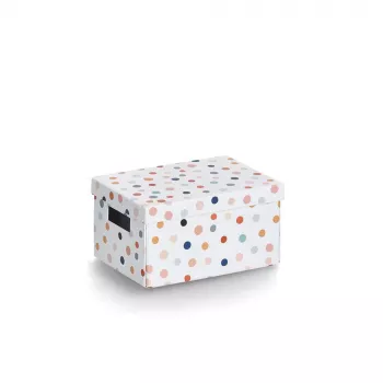 Zeller Dots Storage Box White with Dots 18.0 cm x 25.0 cm 14474