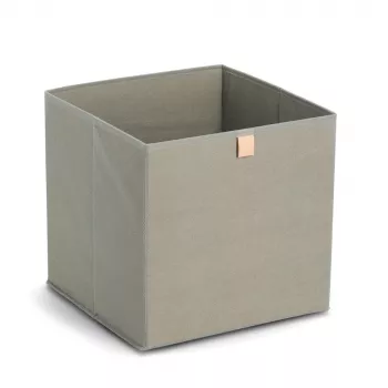 Zeller Khaki Fabric Storage Box 32x32x32 cm Foldable Cube Organiser 14540
