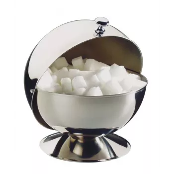 APS Sugar Bowl with Roll Lid, Stainless Steel Diameter: 135 mm, Height: 150 mm, with Chrome Handle, - 1 Piece (33)