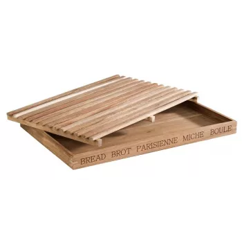 APS LETTER Bread Cutting Board 480x340x30 mm Acacia Wood with Removable Crumb Drawer