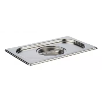 APS GN 1/4 Lid 265 x 162 x 30 mm Stainless Steel, without Spoon Cutout, Dishwasher Safe - 1 Piece 81495