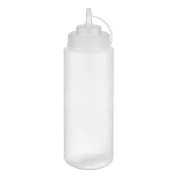 APS squeeze bottle 1025 ml transparent polyethylene with screw cap and lid - 1 piece (93259)